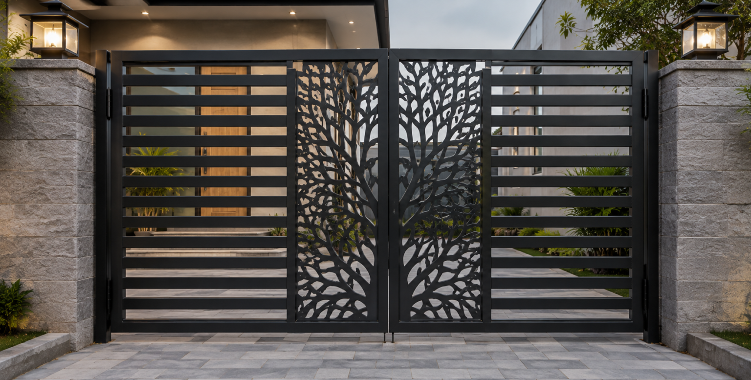 Wooden glass railing